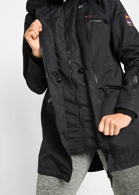 Parka de mi-saison imperm&eacute;able &agrave; capuche, style 2-en-1, bonprix