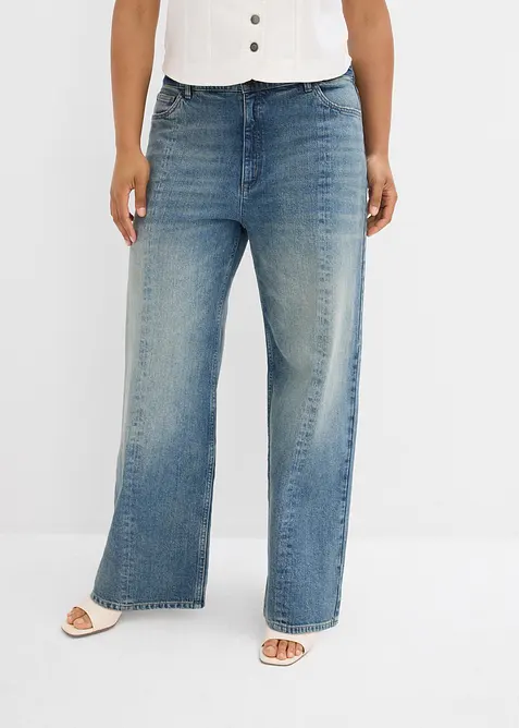 Loose Straight-Jeans High Waist, Low Stretch, bonprix