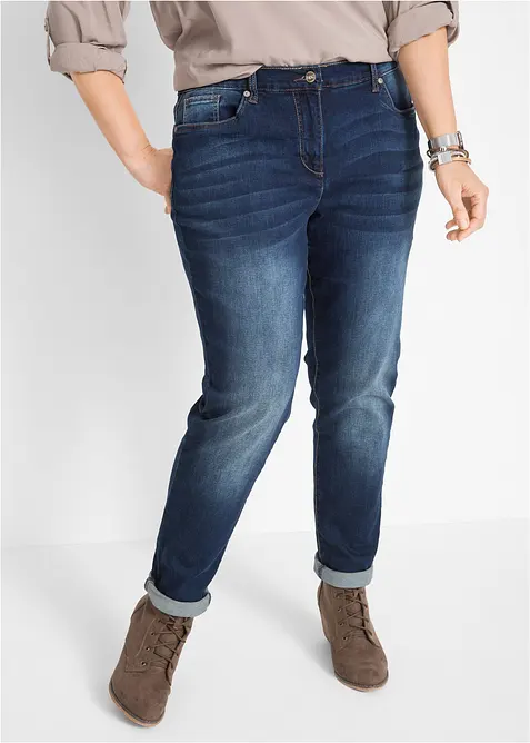 Jean boyfriend taille mi-haute, extensible, bonprix