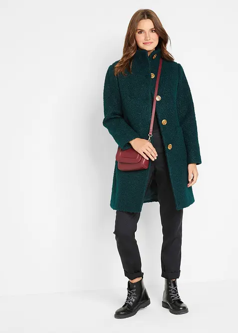 Manteau en boucl&eacute; avec poches, bonprix