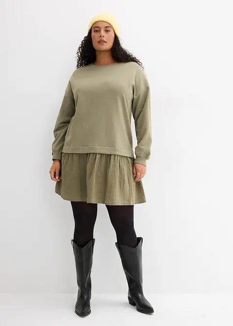 Sweatkleid mit Webrock, bonprix