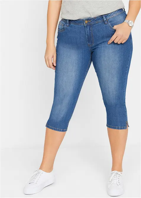 Jean slim taille mi-haute, raccourci, bonprix