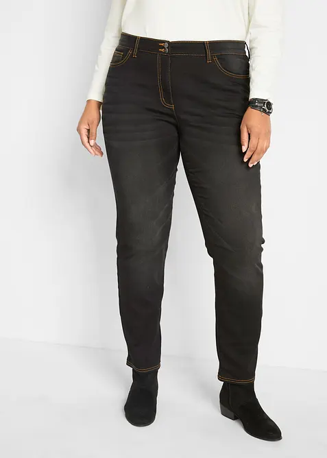 Straight-Jeans Mid Waist, Thermo mit Bequembund, bonprix