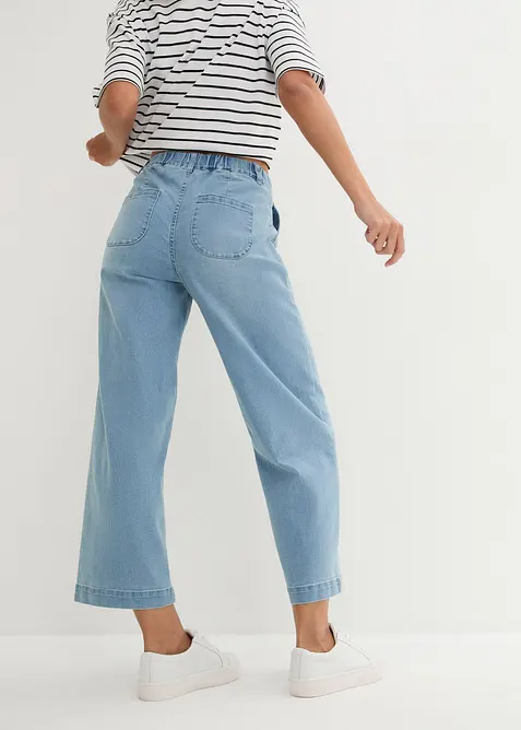 Jean large taille haute et &eacute;lastiqu&eacute;e, bonprix