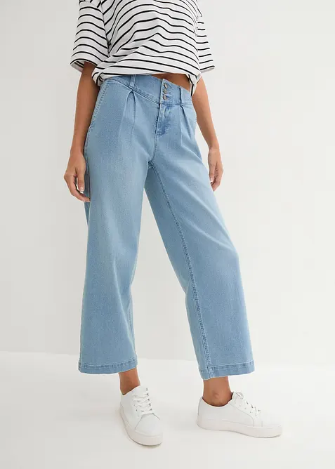 Jean large taille haute et &eacute;lastiqu&eacute;e, bonprix