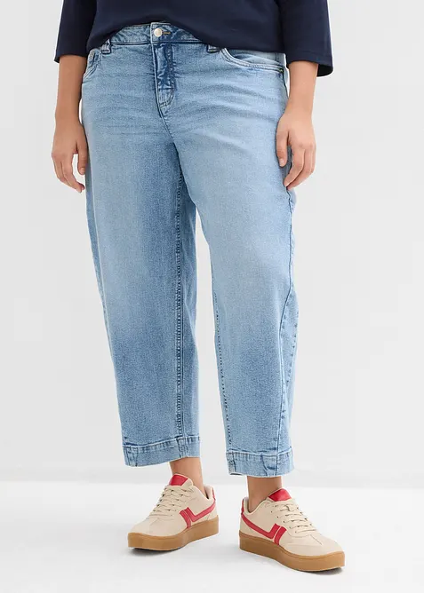 Barrel-Jeans, Mid Waist, cropped, bonprix