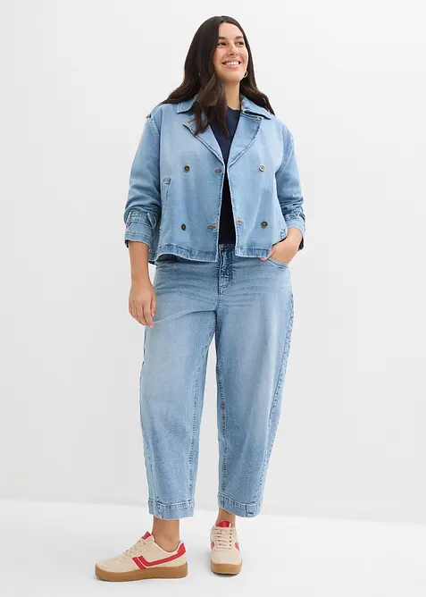 Barrel-Jeans, Mid Waist, cropped, bonprix