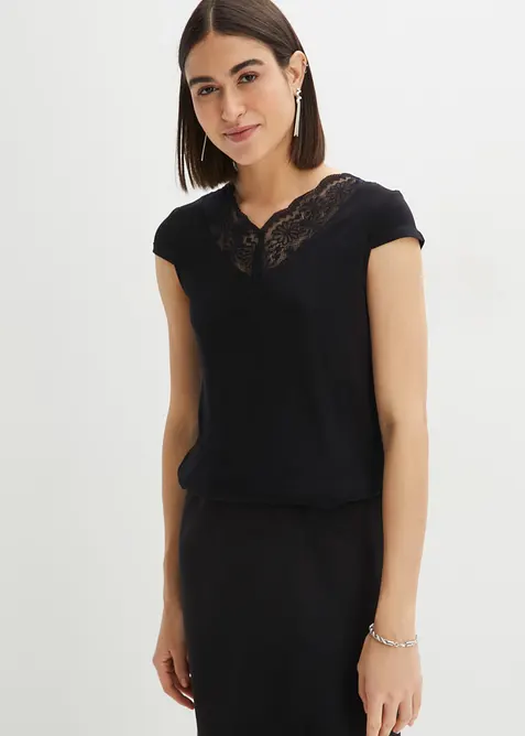 T-shirt avec dentelle, bonprix