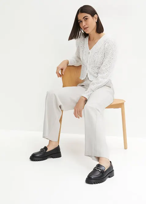 Gilet en maille avec boutons d&eacute;coratifs, bonprix