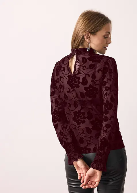 Langarmshirt mit leichter Transparenz, bonprix