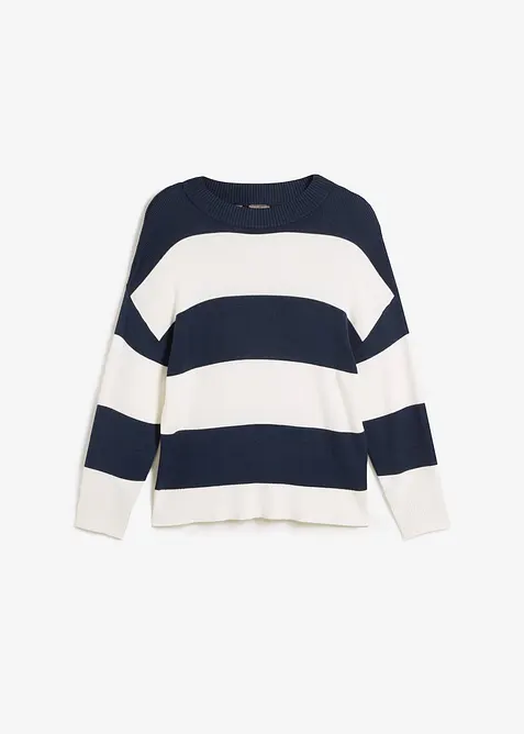 Pull en fine maille &agrave; larges rayures, bonprix