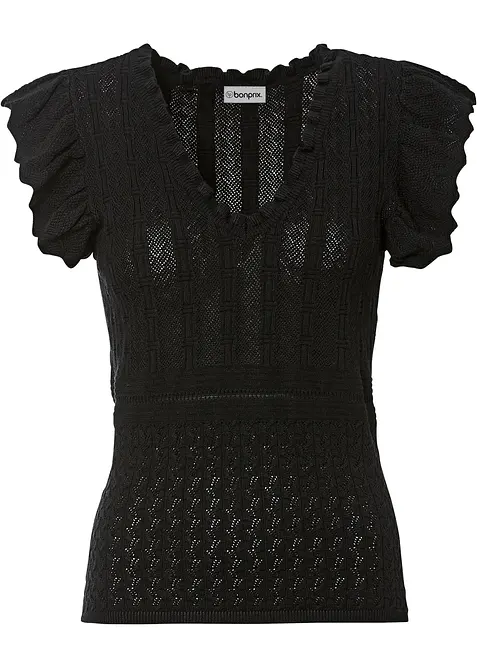 T-shirt doux en maille de viscose m&eacute;lang&eacute;e, bonprix