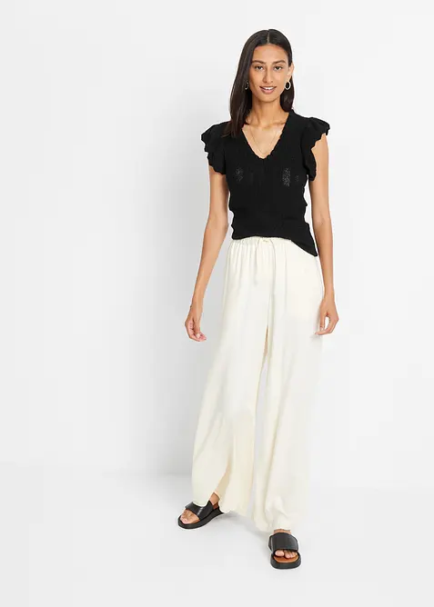 T-shirt doux en maille de viscose m&eacute;lang&eacute;e, bonprix