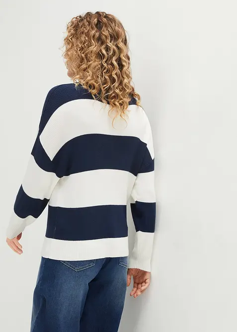 Pull en fine maille &agrave; larges rayures, bonprix