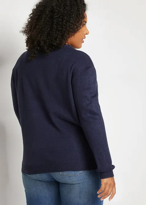 Pull col rond en maille, bonprix