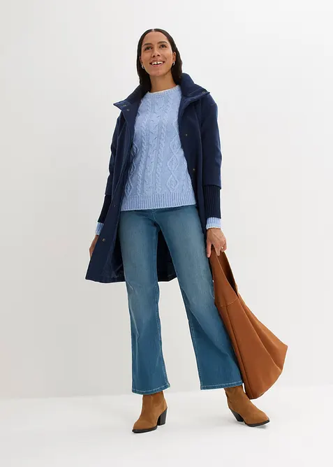 Grobstrick-Pullover mit Zopfmuster, bonprix