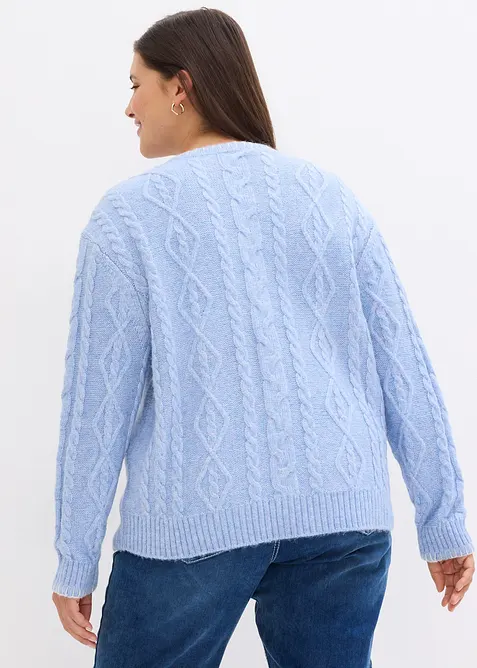 Grobstrick-Pullover mit Zopfmuster, bonprix