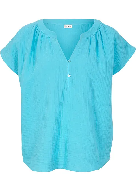 Musselin-Blusentop aus reiner Baumwolle, bonprix