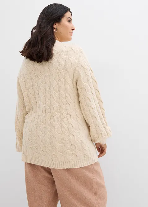 Oversize-Pullover mit Zopfmuster, bonprix
