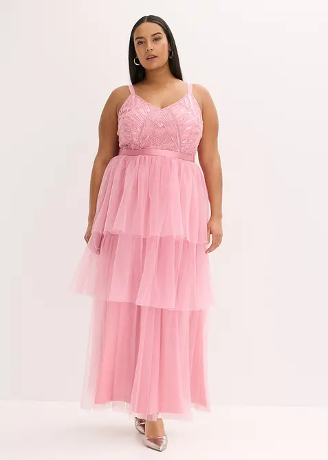 Abendkleid mit Spitze und feinem T&uuml;ll-Rock, bonprix