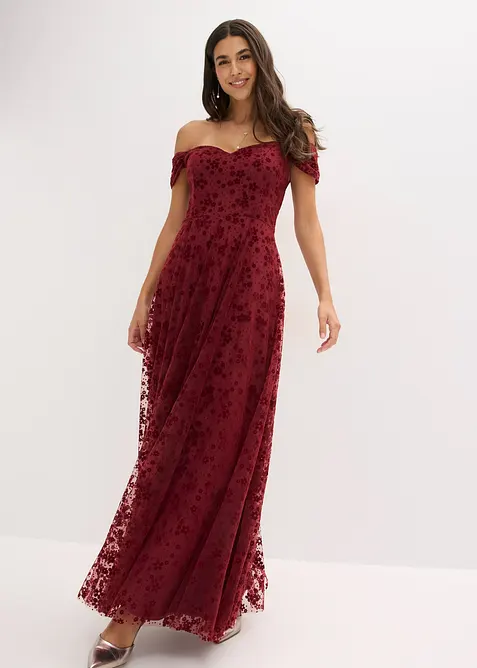 Abendkleid mit bezaubernder Blumenstickerei, bonprix