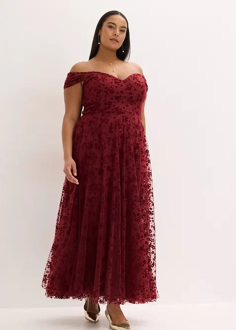 Abendkleid mit bezaubernder Blumenstickerei, bonprix