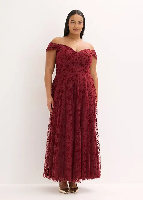 Abendkleid mit bezaubernder Blumenstickerei, bonprix