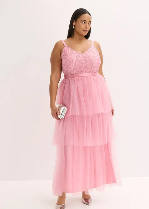 Abendkleid mit Spitze und feinem T&uuml;ll-Rock, bonprix