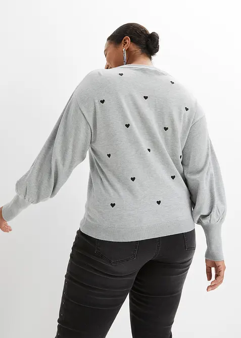 Pull en fine maille de viscose m&eacute;lang&eacute;e, bonprix