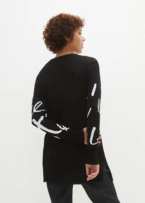 Longpullover mit Schriftzug, bonprix