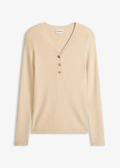 Rippenpullover mit Viskose, bonprix