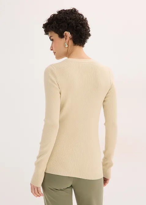 Rippenpullover mit Viskose, bonprix