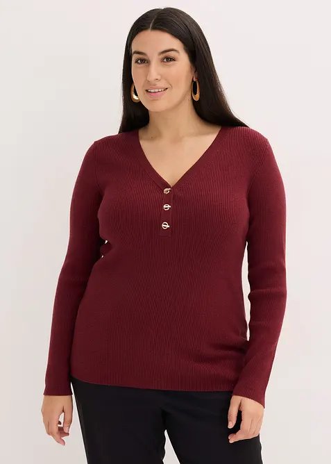 Rippenpullover mit Viskose, bonprix