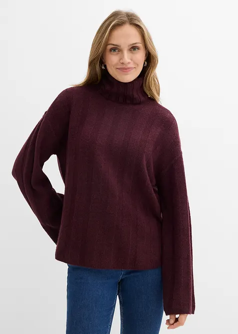 Gerippter Rollkragenpullover, bonprix