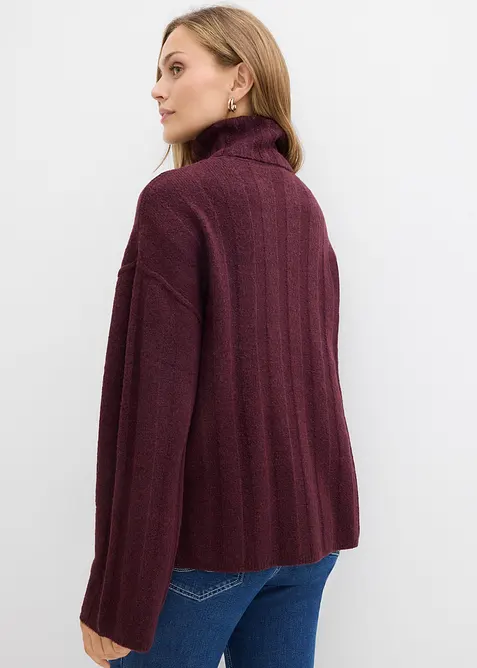 Gerippter Rollkragenpullover, bonprix