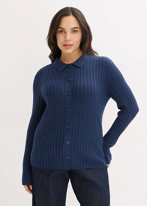 Geripptes Shirt aus flie&szlig;endem Viskose-Mix, bonprix