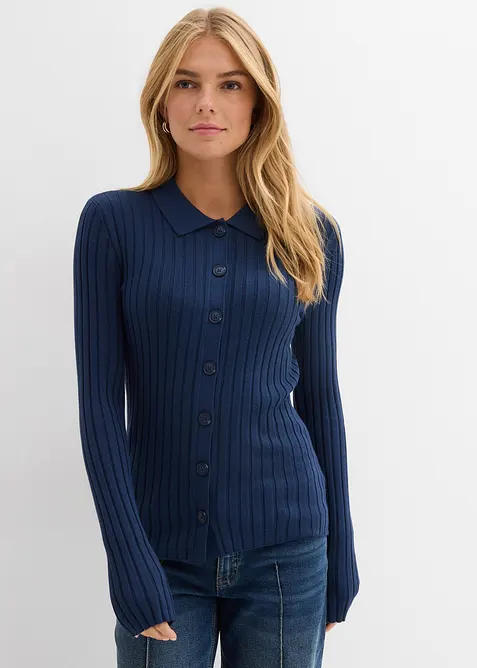 Geripptes Shirt aus flie&szlig;endem Viskose-Mix, bonprix