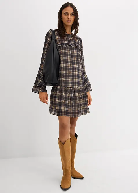 Chiffonkleid mit Volants, bonprix