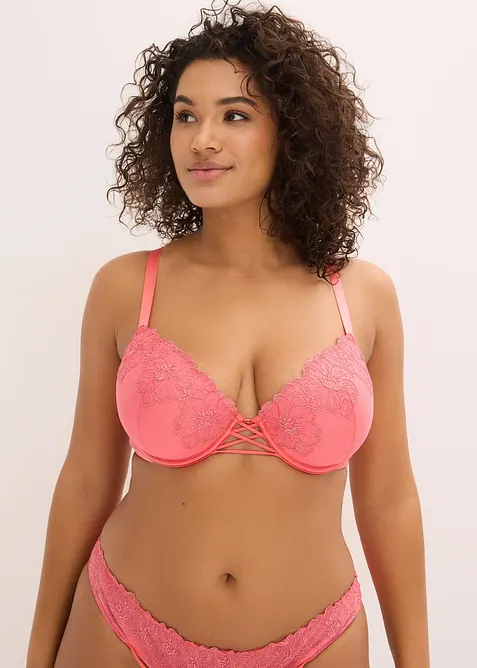 Soutien-gorge &agrave; coques avec dentelle florale, bonprix