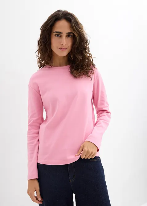 Langarmshirt aus reiner schwerer Bio-Baumwolle, bonprix