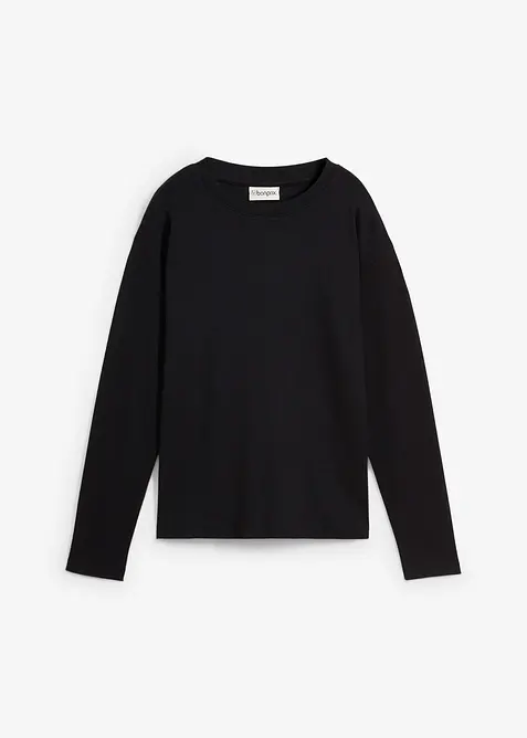 Langarmshirt aus reiner schwerer Bio-Baumwolle, bonprix