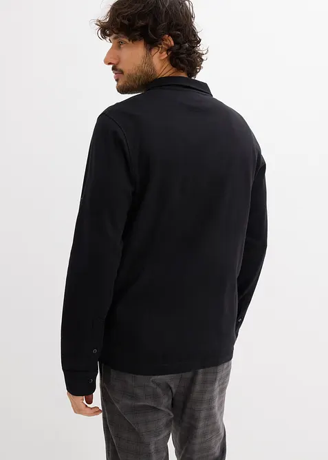 Langarm-Poloshirt aus extraweicher Baumwolle, Slim Fit, bonprix