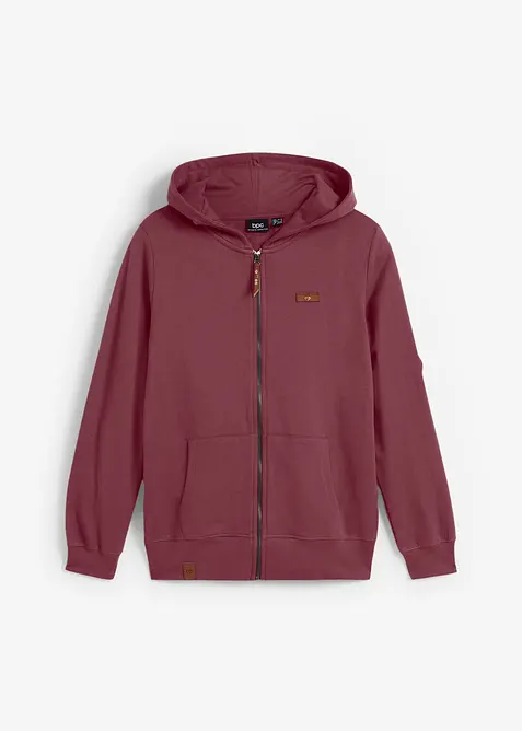 Sweat zipp&eacute; &agrave; capuche, 100% coton, bonprix