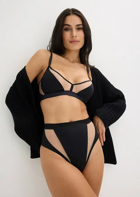 String taille haute &agrave; empi&egrave;cement transparents, bonprix