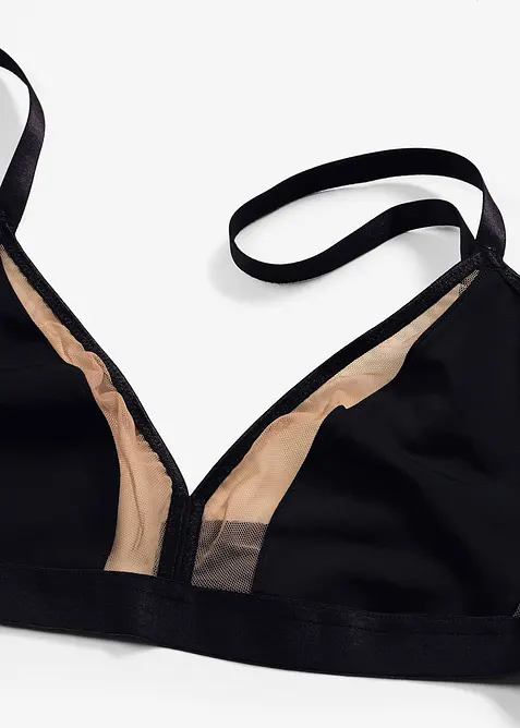 Bralette ohne B&uuml;gel mit transparenten Eins&auml;tzen, bonprix