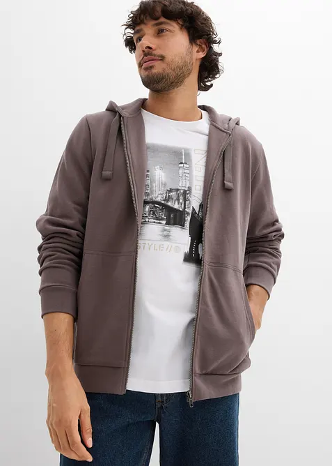 Sweat zipp&eacute; &agrave; capuche, bonprix