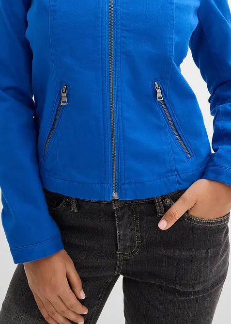 Jacke aus Baumwoll-Twill mit seitlichen Stretcheins&auml;tzen, bonprix