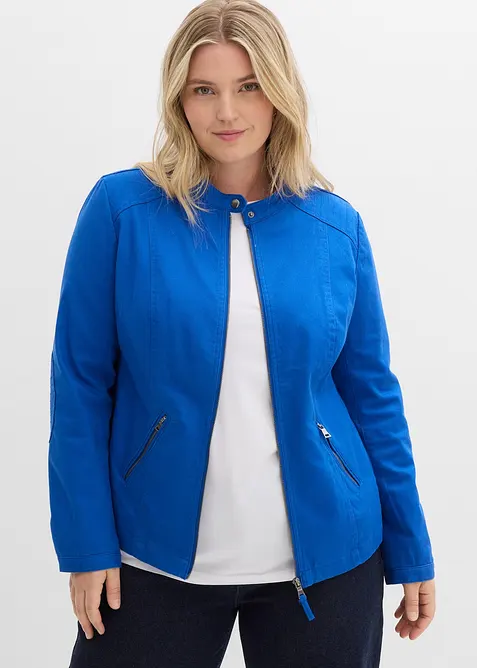 Veste en coton twill avec empi&egrave;cements lat&eacute;raux extensibles, bonprix