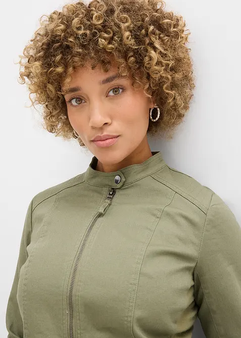 Veste en coton twill avec empi&egrave;cements lat&eacute;raux extensibles, bonprix