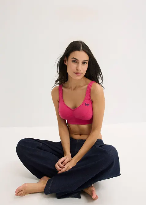 Lot de 2 soutiens-gorge coton sans armatures, bonprix